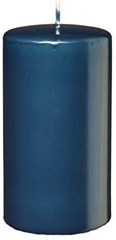 Stumpenkerzen Blau Petrol 8 cm, 4 Stück, Unparfümiert