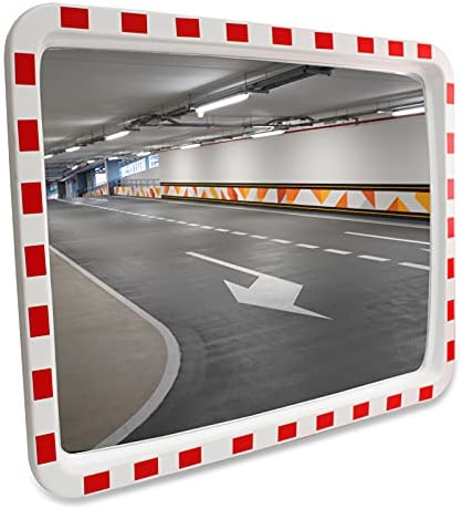 LABT Verkehrsspiegel rechteckig 40 x 60 cm Straße Überwachungsspiegel Sicherheitsspiegel Konvexspiegel außen und innen Weitwinkeleffekt