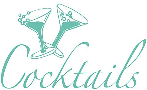 wall-refine WX-00147 | Cocktails | 34 x 20 cm, Mint, seidenmatt, Wandtattoo Wandaufkleber in Premium Qualität, Wanddeko Deko Tür Türaufkleber Sticker Küche Party Bar Cocktail