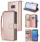 nancencen Handyhülle Kompatibel mit Samsung Galaxy S8 Plus (6,2), Lederhülle Flip Cover Brieftasche Hülle Kreditkartenschlitz (9 Karten) für Samsung Galaxy S8 Plus (6,2) Schutzhülle -Roségold