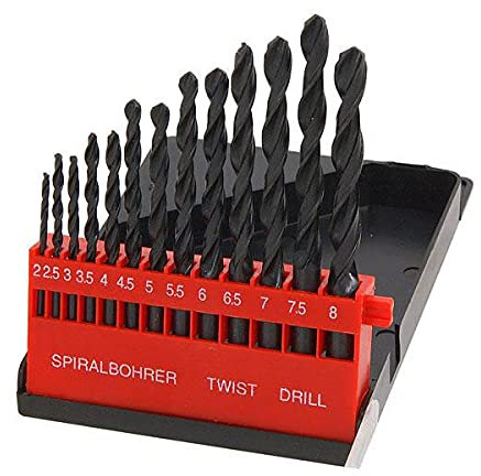 13 Piece Precision HSS Twist Drill Bit Set 2mm - 8mm Metric Bits with Storage Case
