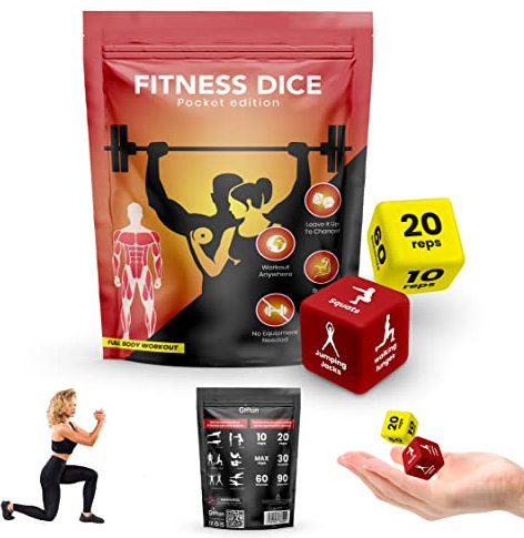 Gifton Fitness Würfel für Workout, Spaß und Krafttraining, Übungsentscheidung, Würfel, Trainingsroutinen Zum Umschalten – Übungen zu Hause, im Fitnessstudio im Freien – Keine Gewichte Erforderlich