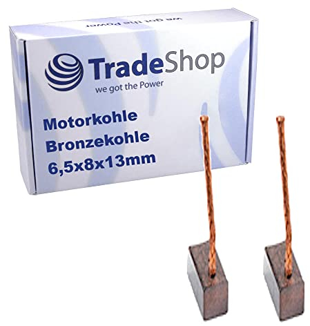 2x Trade-Shop Bronze-Kohlen Kohlebürsten 6,5 x 8 x 13mm 12-24 Volt für verschiedene KFZ-Motoren Rolltor Garagentor Antriebe Lichtmaschine Wasserpumpe