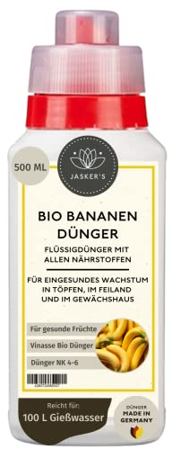 Bio Bananendünger flüssig 500 ML - 100% Mediterraner Bio-Dünger mit Vinasse & viel Kalium - Organischer Bio Bananen Dünger - Musa Basjoo Bananenpflanze - Für Bananenbäume im Freiland & Kübel