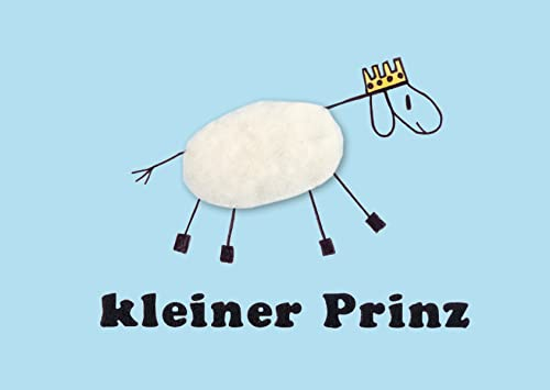 Inkognito Plüsch Postkarte | Anlass: ''flauschig'', Motiv: Schaf und Krone ''Plüschkarte Kleiner Prinz'' | Künstler: Barbara Dienz-Sengmüller | Art-Nr.: 20869 | vom Berliner Verlag