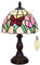 Kinbolas Tischlampe kleine im Tiffany Stil,Vintage Nachttischlampe,Schlafzimmer Deko Lampe,Jugendstil Tischleuchte,Schmetterling Blume Buntglas Lampenschirm mit 20cm / 8 Zoll Mit E14 LED Birne
