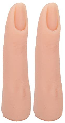 Fake Hands To,Nail Training Finger, 2pcs Nail Practice Fingers Bendable Flexible Silicone Practice Finger Model Fake Finger To Practice for Nail Art(Light Color) (light Color)