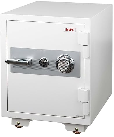 Tresor HWC-L48, feuerfest (60min) Safe Geldschrank Doppelbolzenverriegelung, 72kg Metall 60x46x47cm 39L - weiß