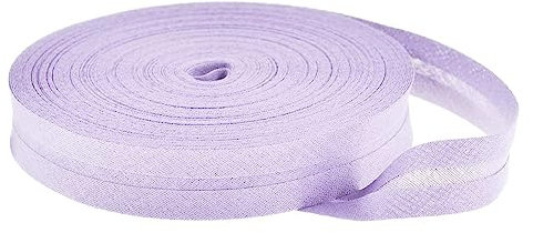 25m Baumwoll-Schrägband 14mm gefalzt, Farbwahl - Einfassband Nahtband Kantenband, Farbe:lavendel