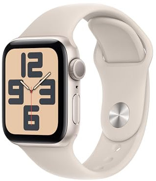 Apple Watch SE (2ª generazione, 2023) GPS 40 mm Smartwatch con cassa in alluminio color galassia e Cinturino Sport galassia - S/M. Fitness tracker, monitoraggio del sonno, Rilevamento incidenti