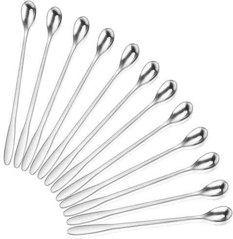 Set de 12 Cuillères à Latte Macchiato, Cuillères à Espresso de 22,5 cm, Cuillères à café en acier inoxydable, Cuillères à thé, Long Drink, Cuillères à glace robustes et résistantes au lave-vaisselle