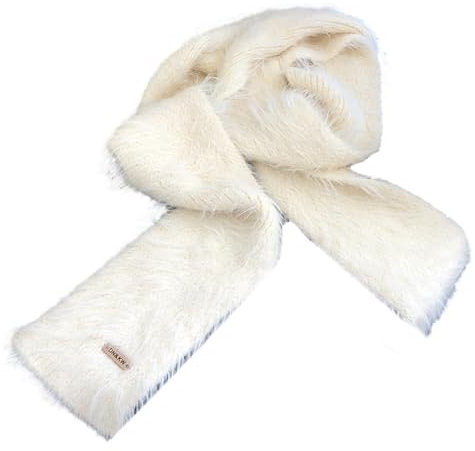 FOLODA Lady Maillard Styling Schal Mit Stoffaufklebern Y2k Mädchen Dekorativer Strickschal Mode Straße Lässig Halstuch Y2k Schal Dünner Schal Y2k Schmaler Halsschal Y2k