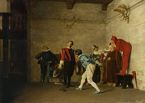 ENYLUFUT Berühmte Gemälde Leinwand Plakat Kunstwerk Dekor Die thespianer von jehan georges vibert Wandkunst Bild Druckfür Heimtextilien 60x90cm