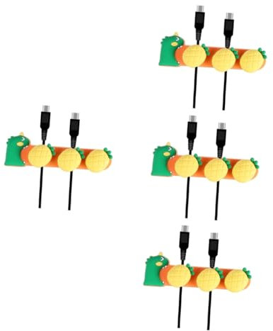 OSALADI 4pezzi Organizzatore Magnetico Per Cavi Supporto Autoadesivo Per Cavi Usb e Mouse Cartoon Per Scrivania e Casa Facile Installazione