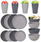 Sagiterra Juego de vajilla de 16 piezas para 4, juegos de platos y cuencos, juego de vajilla irrompible, platos, cuencos, tazas, color gris