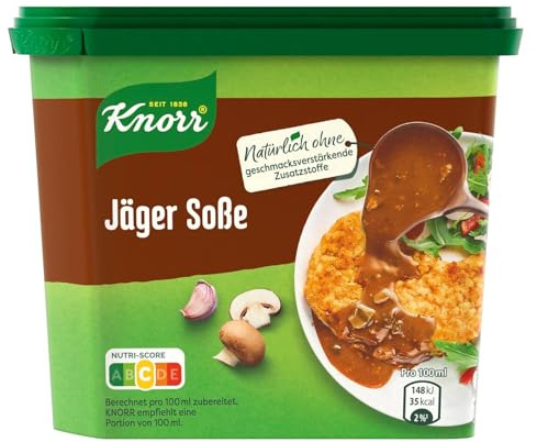 Jäger Soße en Dose, 184 g - Bouillon Chasseur Prête à l'Emploi, Parfaite pour Viandes et Accompagnements - Pour une préparation Rapide Sans Additifs, prête en un instant - Compatible avec Knorr 184 g