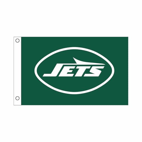 NFL New York Jets Outdoor-Flagge mit Ösen, strapazierfähig, für den Außenbereich, Garten, Terrasse, Innenwanddekoration, Flagge für Zimmer, funktioniert mit Fahnenmasten für den Außenbereich