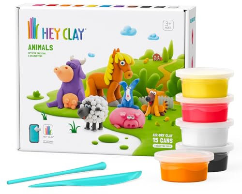 Hey Clay - Ton-Set mit 15 Behältern, 2 Tools, zum Spielen für Kinder