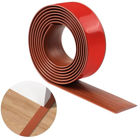 Tiras de Transición de Piso,Impermeables Resistentes al Desgaste,Tiras de Umbral Para Puertas Autoadhesivas PVC Adecuadas Para Puertas,Ventanas Bordes Suelo (veta de madera de nogal, 2m-4cm)