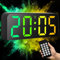 PiKaPiKaP Digitale Wanduhr, 9,6 Zoll Digitale RGB-Uhr, LED-Digital-Wanduhr mit Fernbedienung, 3 Alarme, 3 Zoll große Ziffern, Schlummerfunktion, 12/24 Stunden für Home-Office-Küche