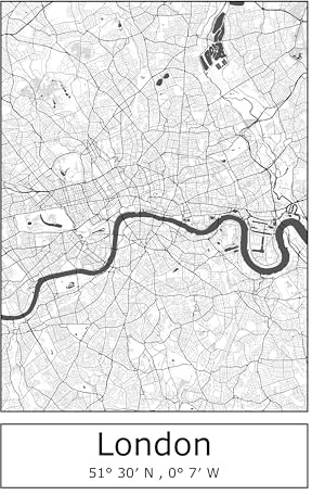 Moin Socks London: Geschirrtuch/Abtrockentuch/Küchenhandtuch mit Karte BZW. Stadtplan von London