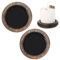Candle Plate Holder Tray Set of 2 Round Wooden Plate with Iron Round Coasters Butler Decorative Tray Vintage Centerpiece Candle Holder for Pillar Scented Flameless Ball Candles Home Table Decor