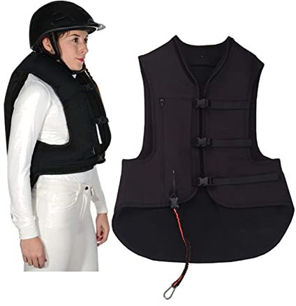 IUBGFTO Chaleco con airbag Ligero El Chaleco con airbag Ecuestre de Alta Visibilidad no Viene con Cartucho de CO2 (Negro S)