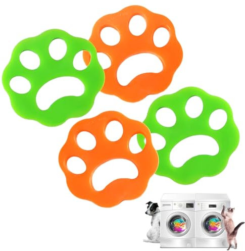 Ruayia 4 Stücke Tierhaarentferner Waschmaschine, Fusselbälle Waschmaschine, Katzenhaarentferner Waschmaschine, Wiederverwendbarer Tierhaarentferner, Silikon Haarfänger Entfernt - Stil 2