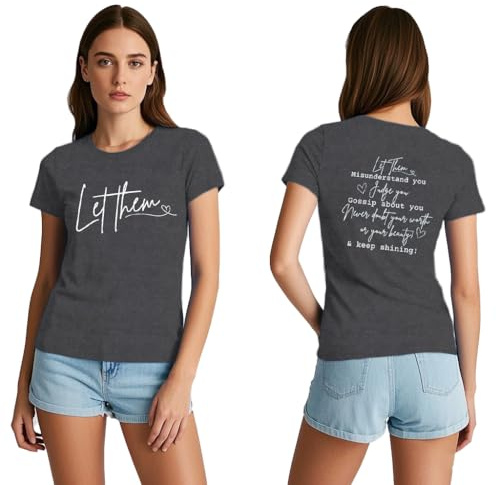 Qskall Let Them T Shirt for Women Keep Shining Shirts Inspirational Tee Motivational Tops