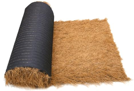 FUNOMOCYA Artificial Thatch Roof Roll Plastic Brown for Patio Garden Decor