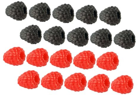 Gatuida 20 Piezas de Frambuesa Artificiales Realistas para Decoración de Hogar y Fotografía Imitación de Frutas PVC para Eventos y Colecciones