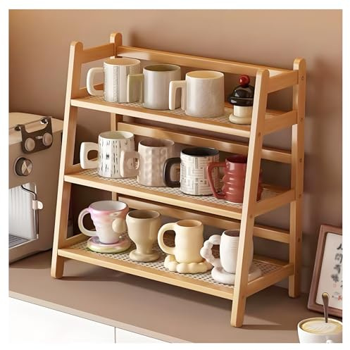 AIRCADIA Küchen Organizer 3 Tiers Bambus(40 * 18 * 39 cm) | Standing Shelf Design,For Kitchen Decor,For Coffee Pod Storage,For Tea Cup Display,Space-Saving Unit