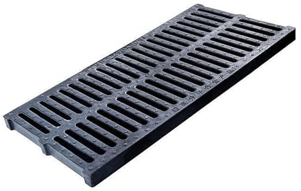 URUCHF Garden Drainage Kanalabdeckungen für Außenabläufe, Schwarze Kunststoff-Ablaufkanalabdeckung, großer Gitterrost für Hof/Garten/Einfahrt(500x200x30mm)