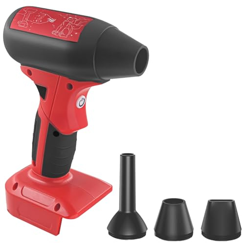 Tressify Cordless High-Speed Air Duster with 3 Nozzles, Compatible with Milwaukee 18V Batteries, Adjustable Airflow for Effective Cleaning