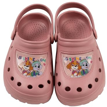 Paw Patrol Clogs für Mädchen - Kinder Sandalen Pantoletten Hausschuhe Gartenschuhe rutschfest Rosa