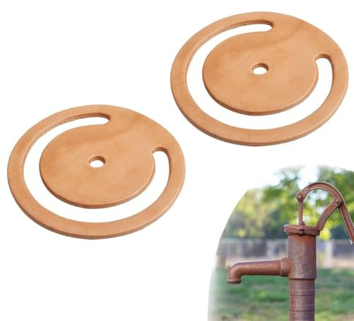 2 valvole inferiori in pelle, ricambio in pelle bovina per pompa a pressione manuale, facile da installare, guarnizione marrone