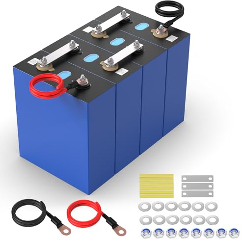 12V 100Ah(4 Stück 3.2V) LiFePO4 Zellen Tiefzyklus Lithiun Batterien | Akku der Klasse A, Perfekt für Boot, Wohnmobil, Golf, Off-Grid (12V 100Ah(3.2V*4 Stück))