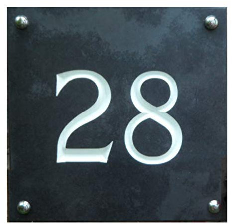 Large Engraved Black Slate house number sign - 1 to 99 available
