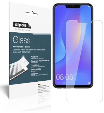 dipos 2x Displayschutzfolie 9H klar für Huawei P Smart Plus | Bricht und splittert nicht, kein Echtglas, Anti-Shock, passt perfekt, kratzfest, blasenfrei, hüllenfreundlich, selbstklebend
