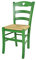 t m c s Tommychairs - Silla Cuore para Cocina y Comedor, Estructura en Madera de Haya Color anilina Verde y Asiento en Paja