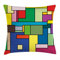ABAKUHAUS Kunst Kissenbezug, Vivid Mondrian Squares, Wasser und Schmutz resistent Stoff Digital Druck Für den Innen oder Außen Bereich, 40 x 40 cm, Grün Blau