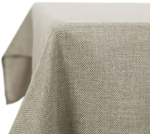 Deconovo Tischdecke Abwarschbar Lotuseffekt Tischdcken Leinenoptik Tischwäsche 240x130 cm Leinen