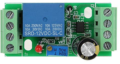 Relé de Retardo de Tiempo Ajustable 12V 1 Segundo a 10 Minutos Módulo de Relé de Temporizador Retardo Módulo de Interruptor de Retardo con Indicador de Encendido y Apagado