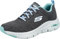 Skechers Arch Fit Comfy Wave, Zapatillas Mujer, Gris (Charcoal/Turquoise), 39 EU