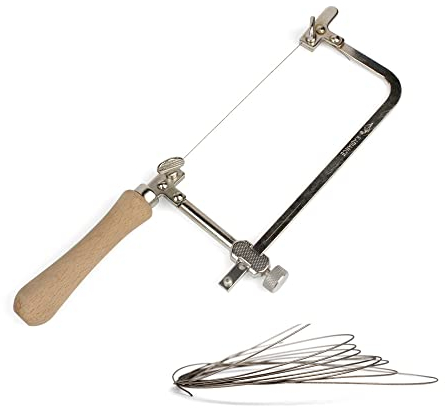 HOMESOM 1pc Coping Saw Telaio in Acciaio con 0,3mm Diamante Filo Sega per Legno, Pietra, Giada, Taglio Metallo, Strumento Mano Multifunzione
