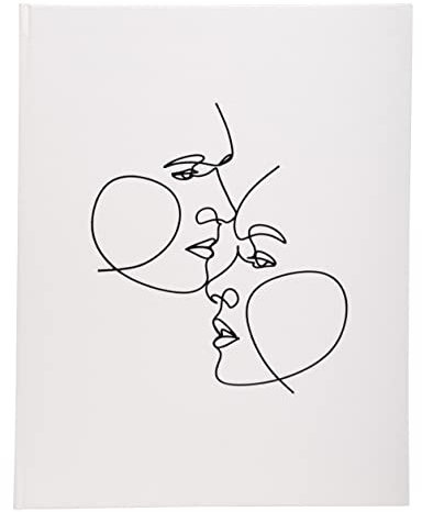 Exacompta 47689E Klassisches Gästebuch Art Hochformat 27x22 cm Kunstleder mit Glanzprägung Silberschnitt 100 einfarbige weiße Seiten Farbe: Elfenbein