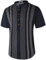 APTRO Mens Short Sleeve Linen Shirts Casual Cotton Shirts Summer Shirts Hawaiian Striped Grandad Henley Shirts Stripe Black MHL47 L
