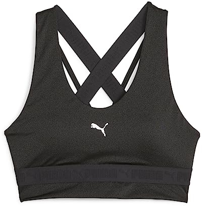 PUMA Damen Mid Impact Strong Shine Bra Unterwäsche-Oberteil, Schwarz, L