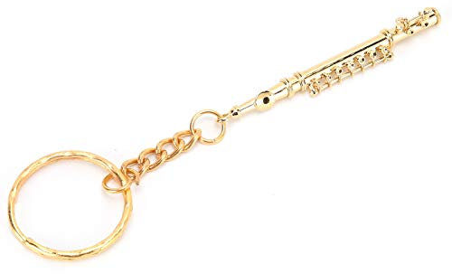 Tyenaza Flöten-Schlüsselanhänger, Messing-Schlüsselring, Dekoration, Musikinstrument, Ornament, Goldener Flöten-Schlüsselanhänger, Passend Für Zuhause, Büro, Familie, Freund, Geschenk