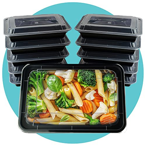 Triplast 5 x Meal Prep Containers (1 Compartment, 28oz) - Microwave, Freezer & Dishwasher Safe – BPA Free, Reusable, Leakproof & Stackable Food Storage Takeaway Boxes for Home, Office & School Use
